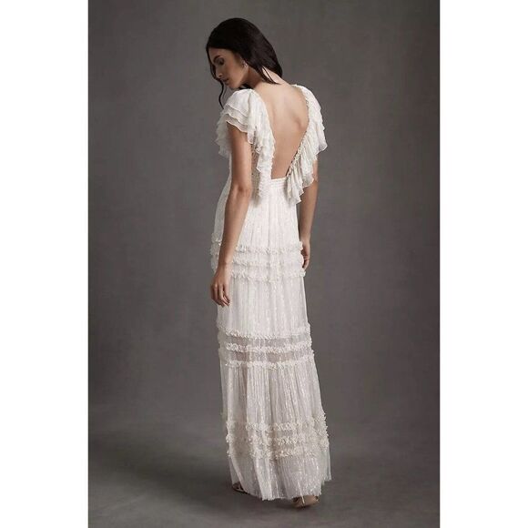 NWT FREE PEOPLE FP ONE BHLDN WATERLILY SAGE MAXI DRESS IN ALABASTER - Picture 5 of 10